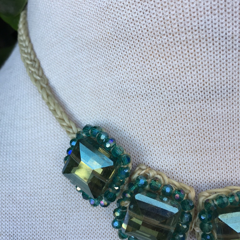 Macrame Choker With Beading And Gems - image 2